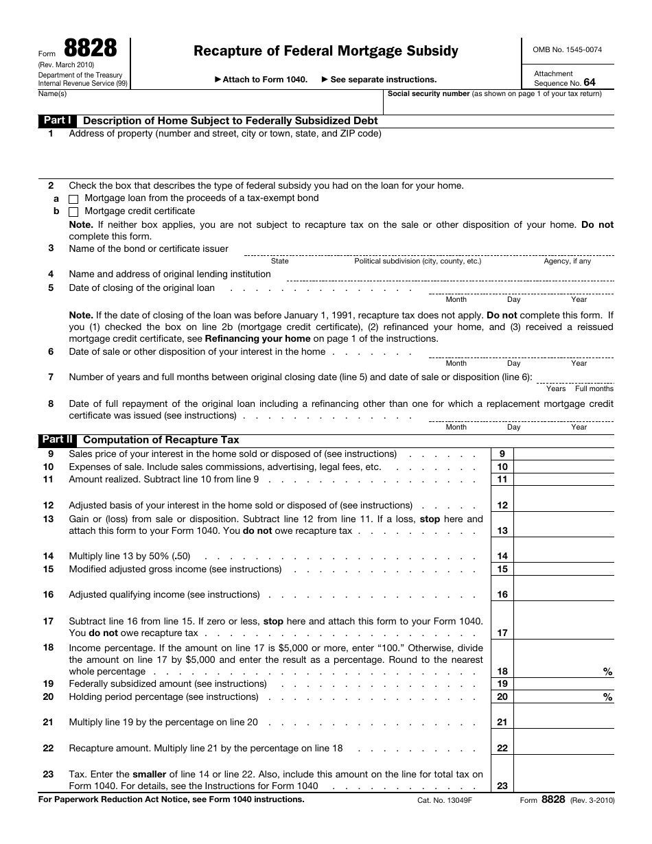 IRS Form 8828 Fill Out, Sign Online and Download Fillable PDF