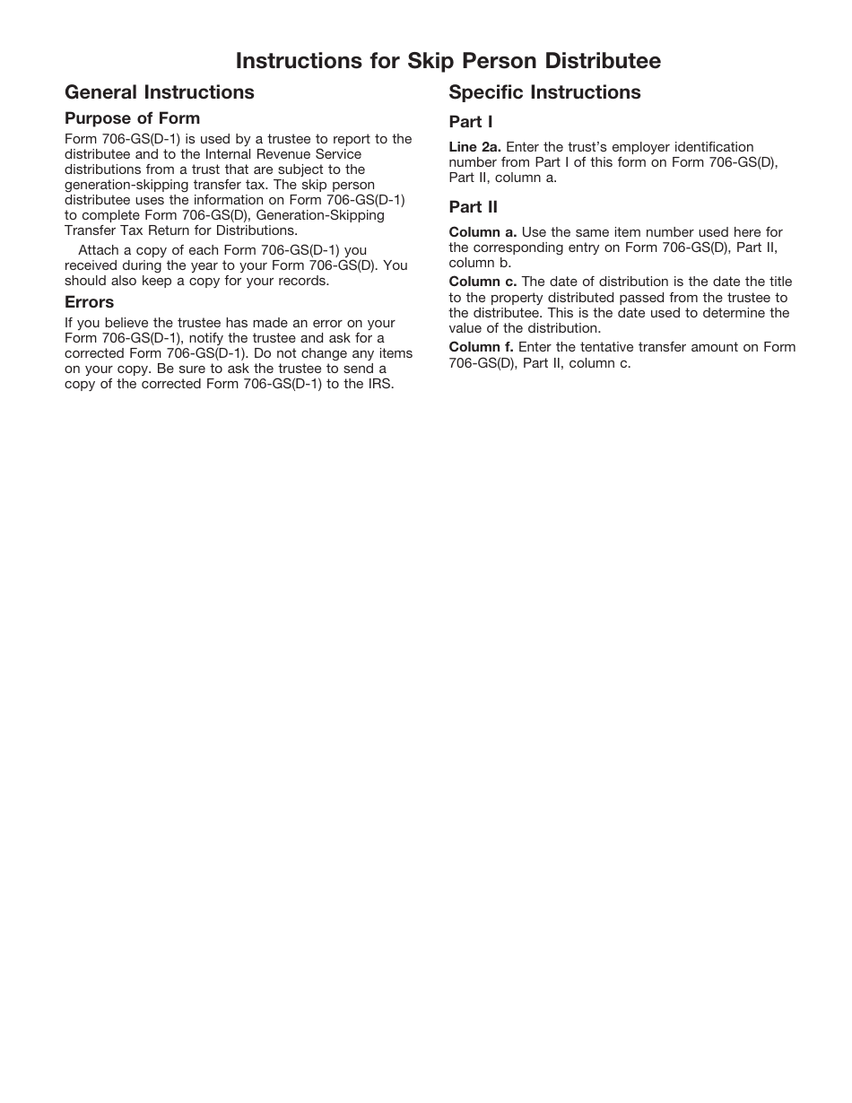 IRS Form 706-GS(D-1) Notification of Distribution From a Generation-Skipping Trust, Page 3