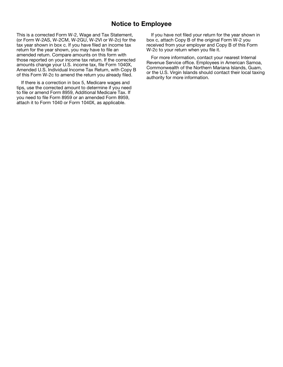 IRS Form W-2C Corrected Wage and Tax Statement, Page 6