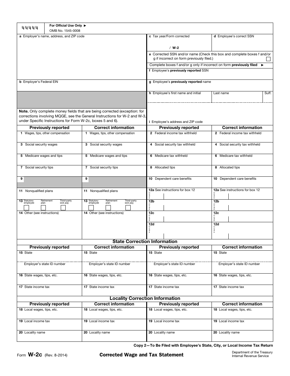 IRS Form W-2C Corrected Wage and Tax Statement, Page 7
