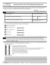 IRS Form 12508 Questionnaire for Non-requesting Spouse