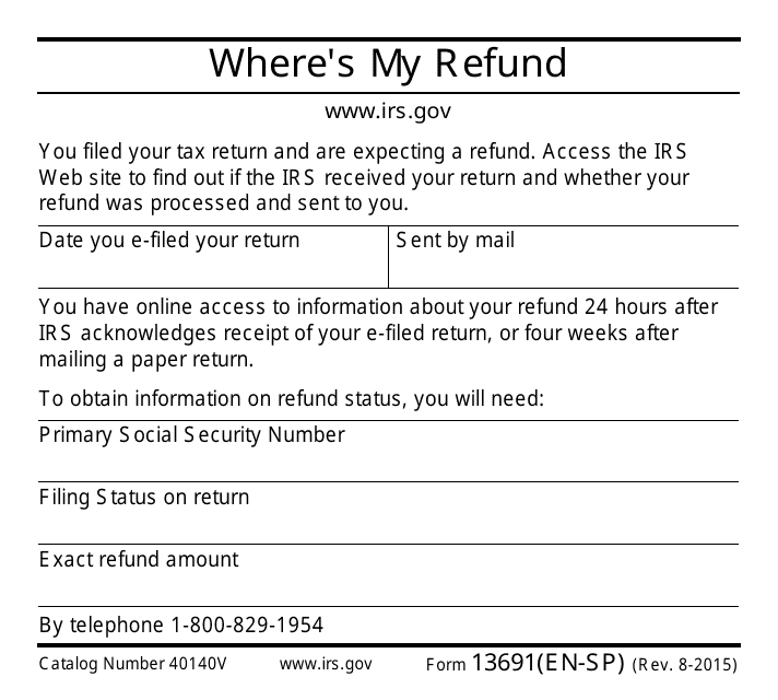 IRS Form 13691(EN-SP)  Printable Pdf