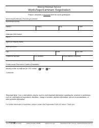 Document preview: IRS Form 13748 Workshops/Seminars Registration