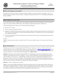 Instructions for USCIS Form I-865 Sponsor&#039;s Notice of Change of Address