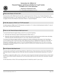 Document preview: Instructions for USCIS Form I-361 Affidavit of Financial Support and Intent to Petition for Legal Custody for Public Law 97-359 Amerasian