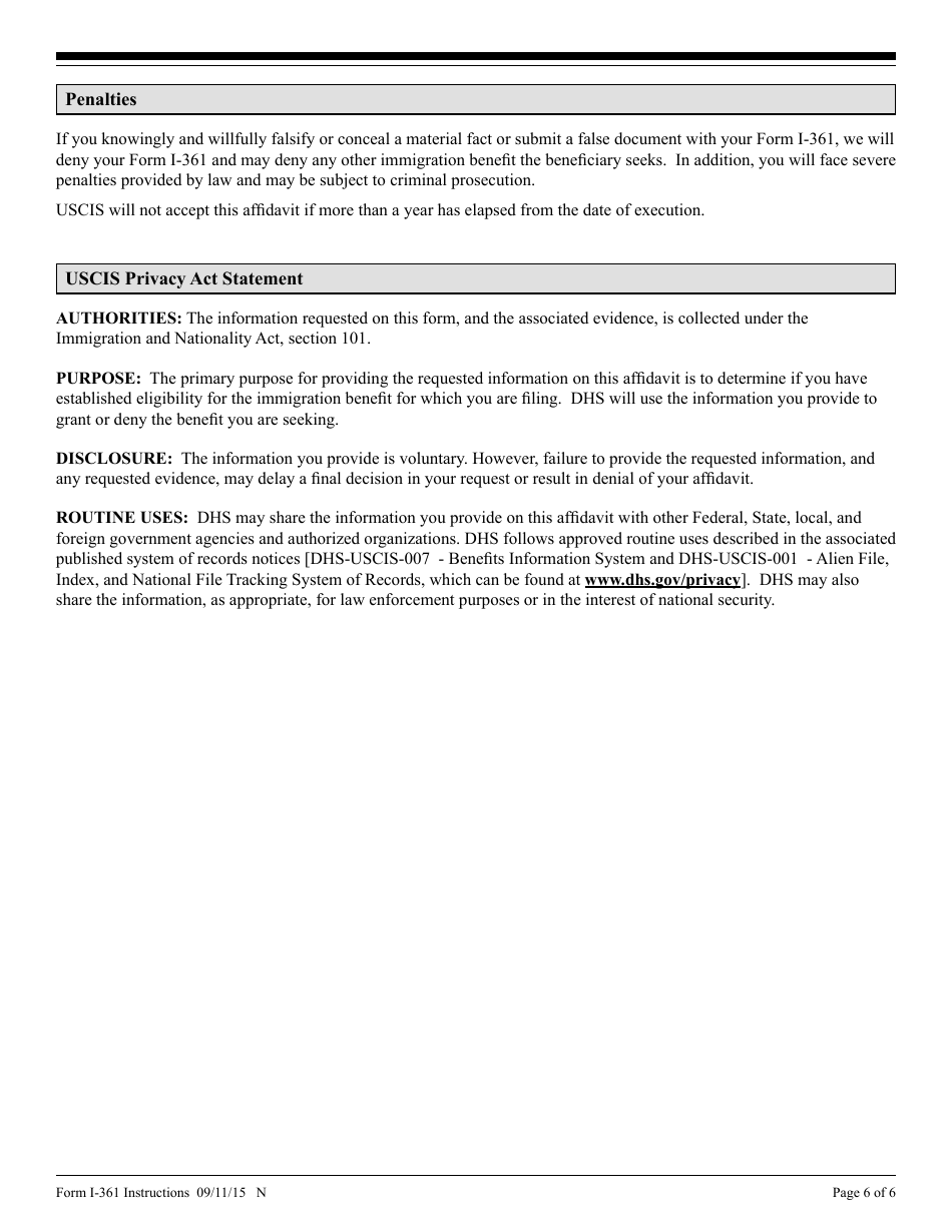 Instructions for USCIS Form I-361 Affidavit of Financial Support and Intent to Petition for Legal Custody for Public Law 97-359 Amerasian, Page 6