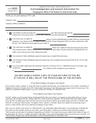 Irs Form 9325 Download Fillable Pdf Or Fill Online Acknowledgement And General Information For Taxpayers Who File Returns Electronically Templateroller