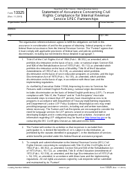 Document preview: IRS Form 13325 Statement of Assurance Concerning Civil Rights Compliance for IRS Spec Partnerships