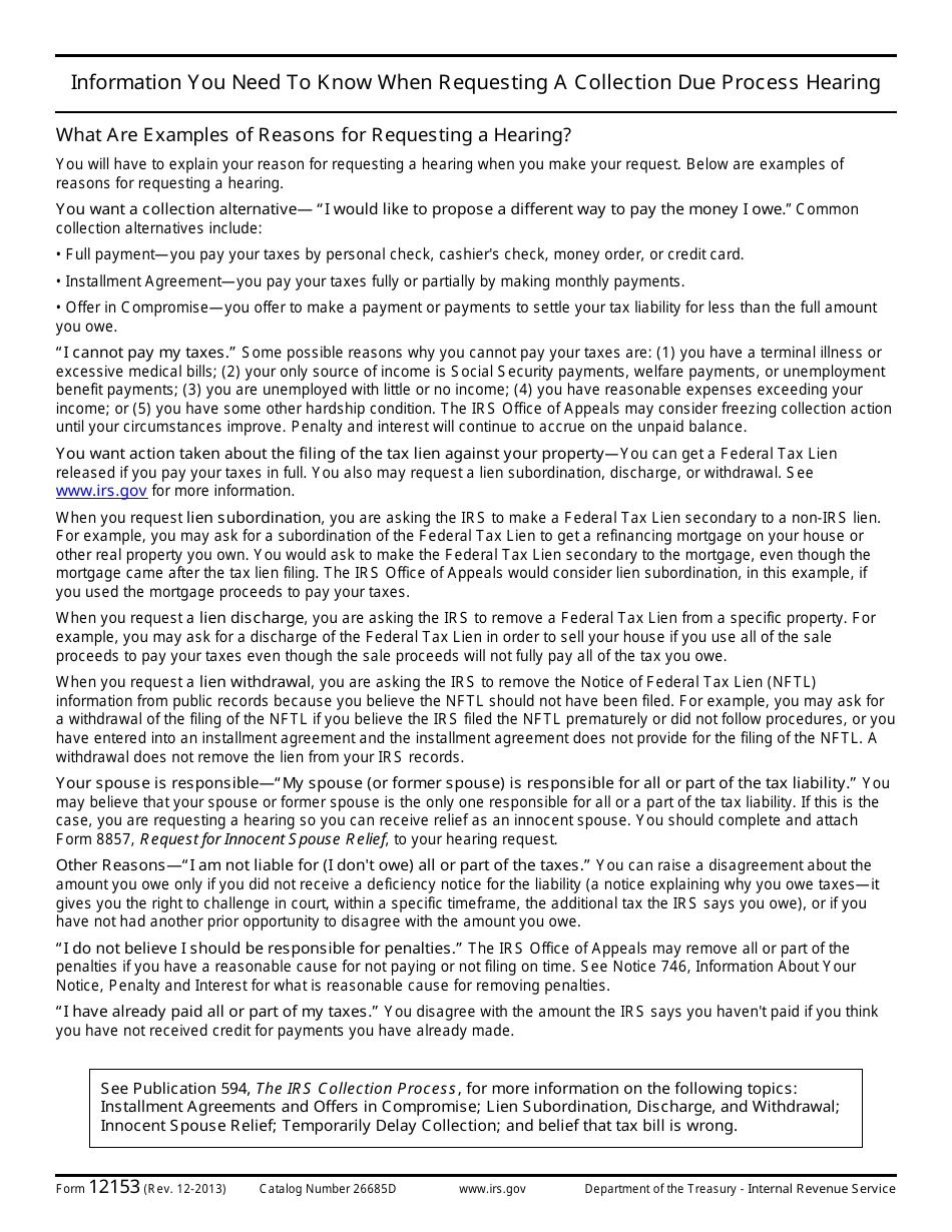 IRS Form 12153 Request for a Collection Due Process or Equivalent Hearing, Page 4