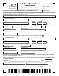 IRS Form 5310 Application for Determination for Terminating Plan