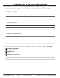 IRS Form 14035 Pilot Questionnaire for Governmental Plans Initiative, Page 10