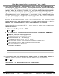 IRS Form 14035 Pilot Questionnaire for Governmental Plans Initiative, Page 11