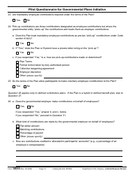 IRS Form 14035 Pilot Questionnaire for Governmental Plans Initiative, Page 12