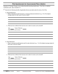 IRS Form 14035 Pilot Questionnaire for Governmental Plans Initiative, Page 13