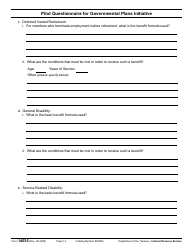 IRS Form 14035 Pilot Questionnaire for Governmental Plans Initiative, Page 14