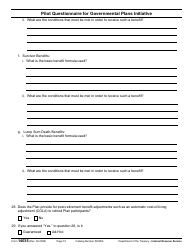 IRS Form 14035 Pilot Questionnaire for Governmental Plans Initiative, Page 15