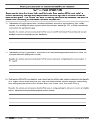 IRS Form 14035 Pilot Questionnaire for Governmental Plans Initiative, Page 17