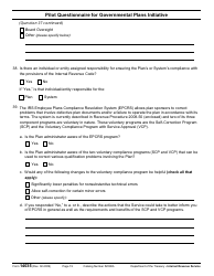 IRS Form 14035 Pilot Questionnaire for Governmental Plans Initiative, Page 19