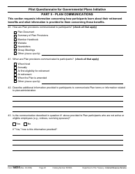 IRS Form 14035 Pilot Questionnaire for Governmental Plans Initiative, Page 20