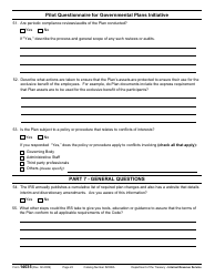 IRS Form 14035 Pilot Questionnaire for Governmental Plans Initiative, Page 22