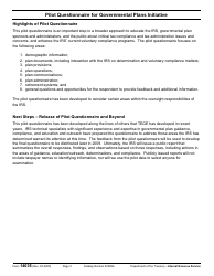 IRS Form 14035 Pilot Questionnaire for Governmental Plans Initiative, Page 3