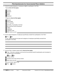 IRS Form 14035 Pilot Questionnaire for Governmental Plans Initiative, Page 7
