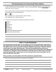 IRS Form 14035 Pilot Questionnaire for Governmental Plans Initiative, Page 9