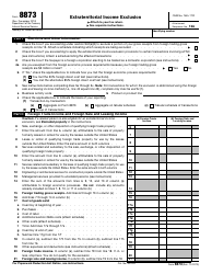 IRS Form 8873 Extraterritorial Income Exclusion