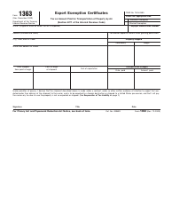 Document preview: IRS Form 1363 Export Exemption Certificate