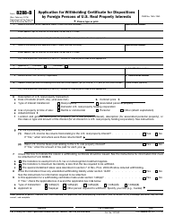 IRS Form 8288-B Application for Withholding Certificate for Dispositions by Foreign Persons of U.S. Real Property Interests