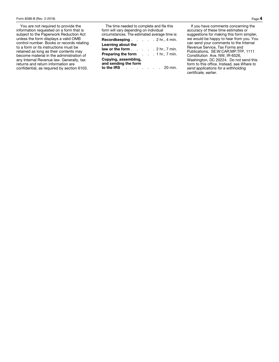 IRS Form 8288-B - Fill Out, Sign Online And Download Fillable PDF ...