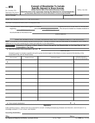 IRS Form 972 Consent of Shareholder to Include Specific Amount in Gross Income