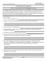 Form SSA-604 Certificate of Incapacity