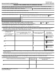 Document preview: Form SSA-7008 Request for Correction of Earnings Record