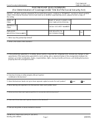 Form SSA-7104-F3 Partnership Questionnaire