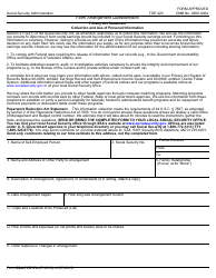 Form SSA-7157-F4 Farm Arrangement Questionnaire