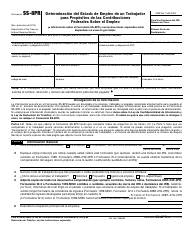 Document preview: IRS Formulario SS-8PR Determinacion Del Estado De Empleo De Un Trabajador Para Propositos De Las Contribuciones Federales Sobre El Empleo (Puerto Rican Spanish)
