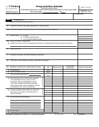 Document preview: IRS Form T (TIMBER) Forest Activities Schedule