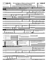 Document preview: IRS Formulario 8300-SP (FinCEN Form 8300-SP) Informe De Pagos En Efectivo En Exceso De 10,000 Recibidos En Una Ocupacion O Negocio (Spanish)