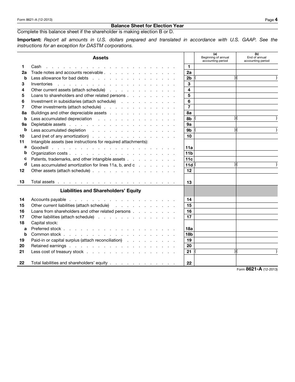 IRS Form 8621-A Return by a Shareholder Making Certain Late Elections to End Treatment as a Passive Foreign Investment Company, Page 4