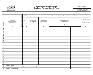 Document preview: IRS Form 6088 Distributable Benefits From Employee Pension Benefit Plans