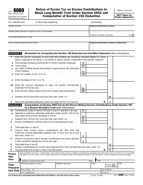 IRS Form 6069  Printable Pdf