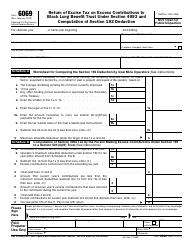 IRS Form 6069 Return of Excise Tax on Excess Contributions to Black Lung Benefit Trust Under Section 4953 and Computation of Section 192 Deduction
