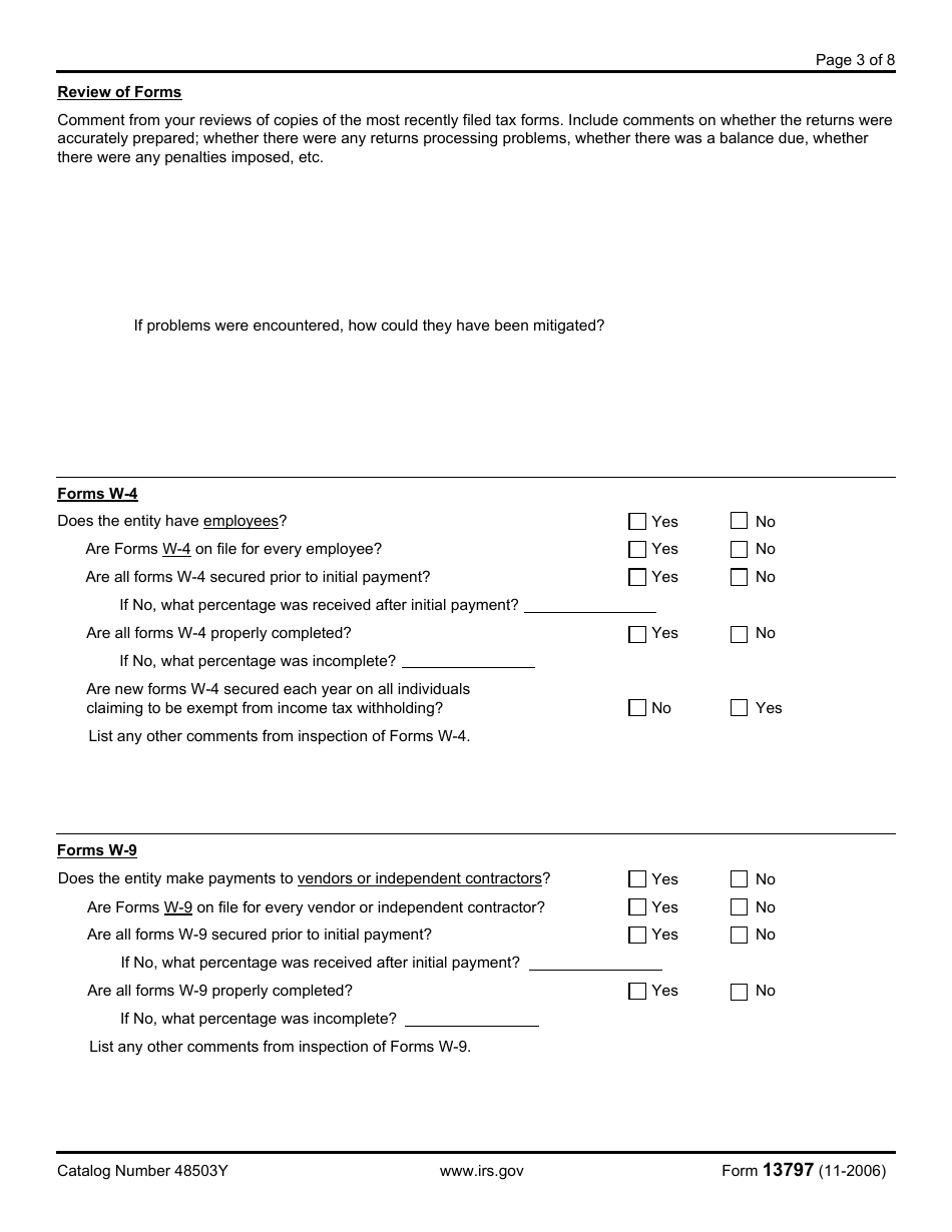 IRS Form 13797 Compliance Check Report, Page 3