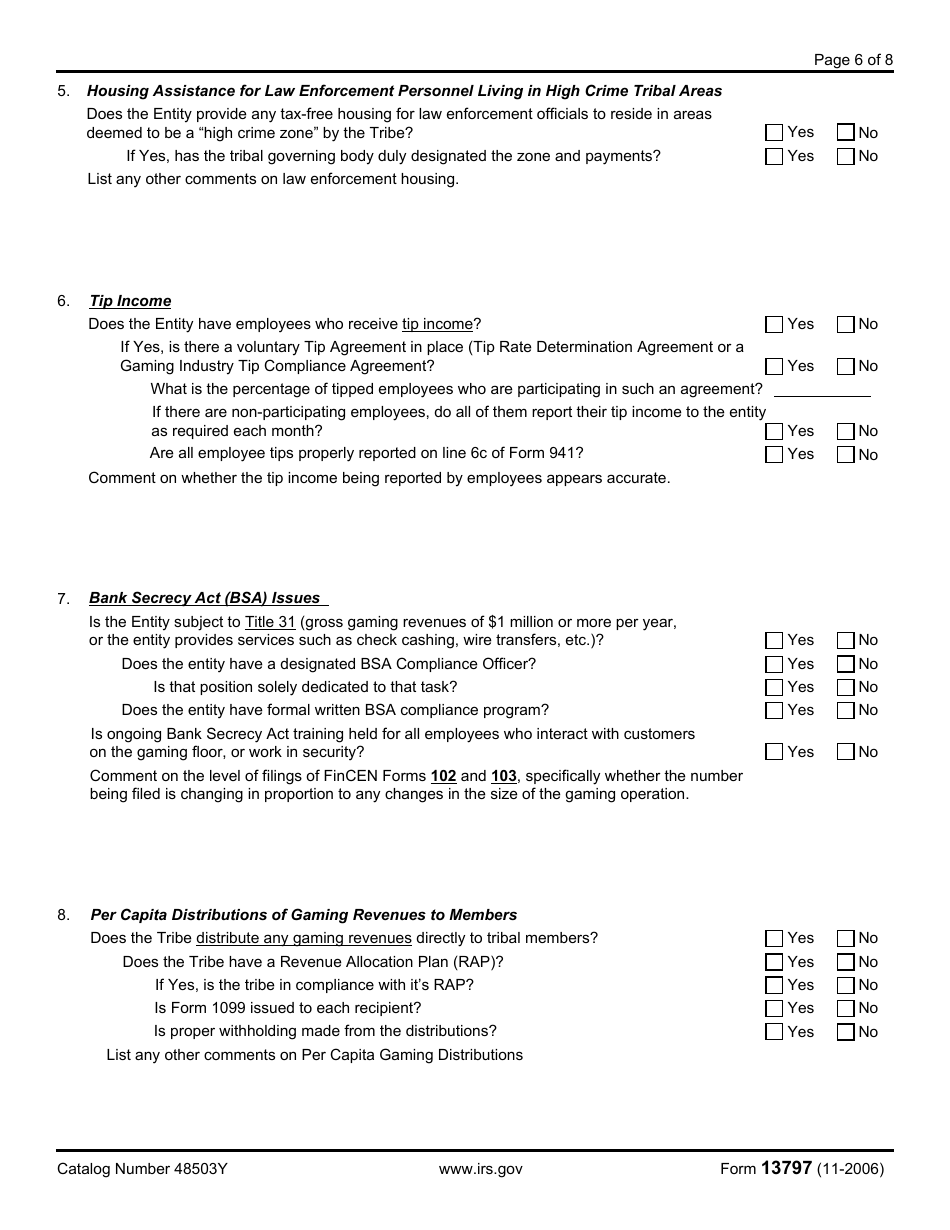 IRS Form 13797 Compliance Check Report, Page 6