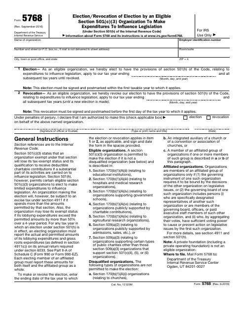 IRS Form 5768  Printable Pdf