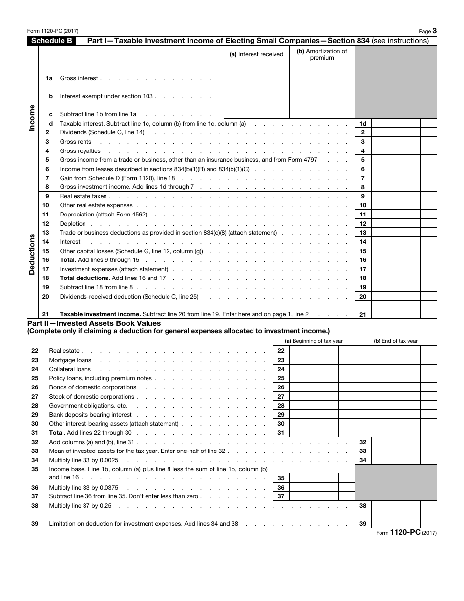 IRS Form 1120-PC U.S. Property and Casualty Insurance Company Income Tax Return, Page 3