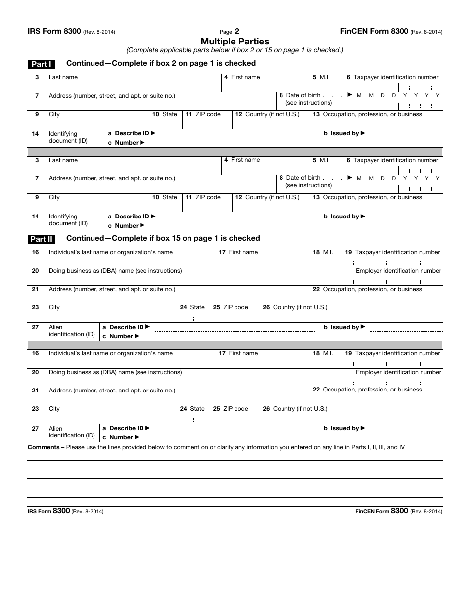 IRS Form 8300 (FinCEN Form 8300) - Fill Out, Sign Online and Download ...