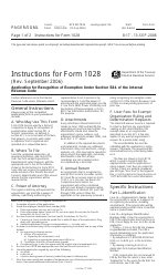 Document preview: Instructions for IRS Form 1028 Application for Recognition of Exemption Under Section 521 of the Internal Revenue Code