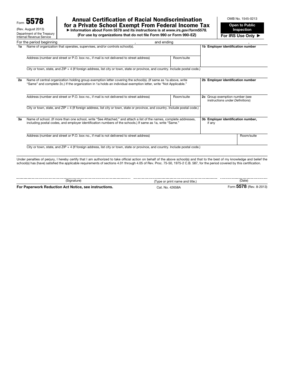 IRS Form 5578 Fill Out Sign Online and Download Fillable PDF